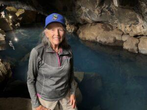 photo of Diana Lindsay in cave