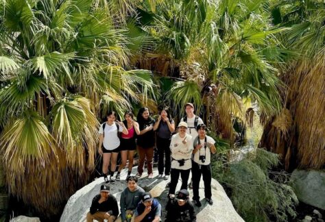 Todd in Borrego Palm Canyon with youth hikers.